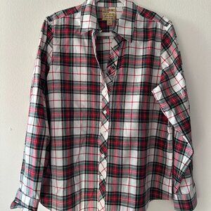Investments Gold Label Christine Non-Iron Blouse - Tartan Plaid - Size 14 - EUC